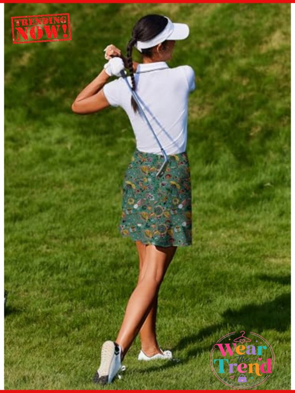 18" Ruffle Golf Skort High Rise Tummy Control UPF 50+ 6 Pockets - Picture 4 of 5